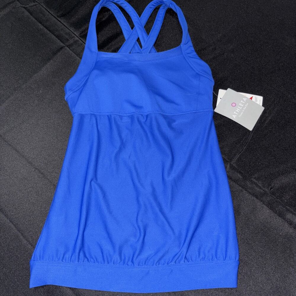 Athleta New With Tags XS Miles Top Mesh Royal Blue, Retails $69